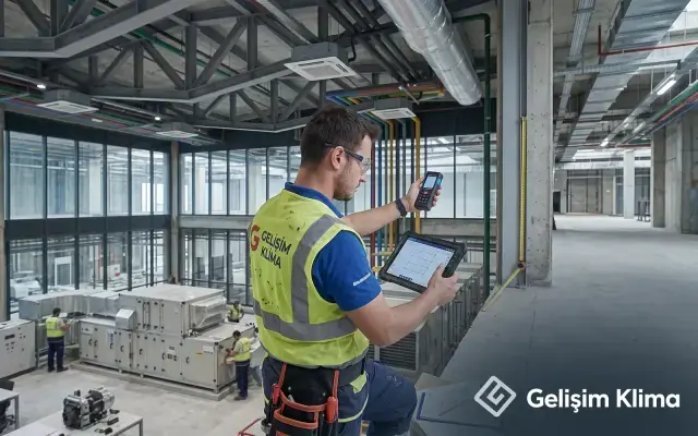 VRF klima kapasite hesabı öncesinde ticari yapıda yapılan yerinde keşif ve saha ölçümü